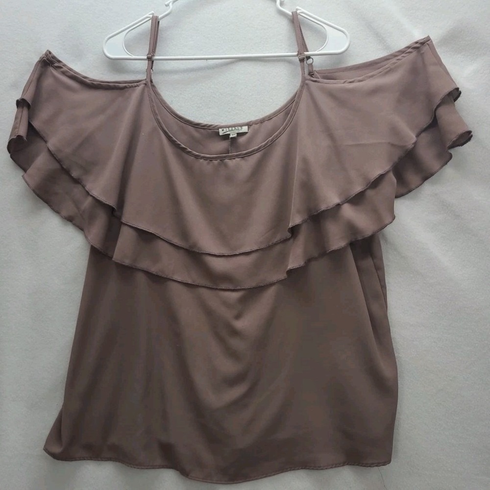 Mileage‎ 2X Off The Shoulder Layered Ruffle Top